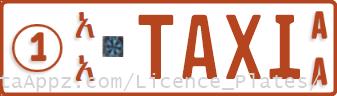 Taxi licence plate