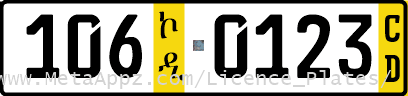 Diplomatic license plate code 106 in Ethiopia