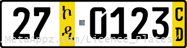 Diplomatic license plate of Poland in Ethiopia