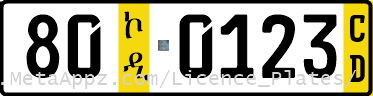 Diplomatic license plate code 80 in Ethiopia